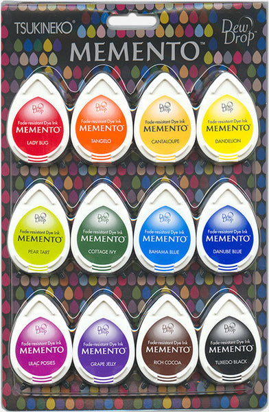 Memento Dew Drop Fade Resistant Dye Ink Pads 12/Pkg, Gum Drops
