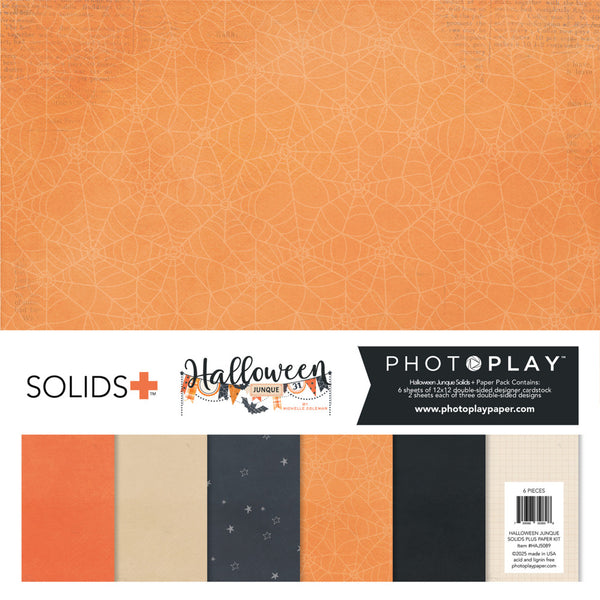 PhotoPlay Solids+ Paper Kit 12"X12", Halloween Junque