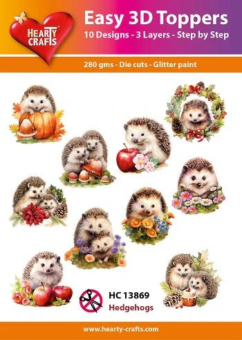 Hearty Crafts, Easy 3D Toppers, Hedgehogs (HC13869)
