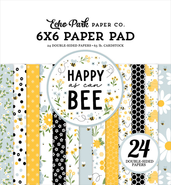Echo Park Double-Sided Paper Pad 6"X6", Happy As Can Bee
