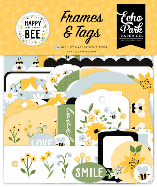 Echo Park Cardstock Ephemera, Frames & Tags, Happy As Can Bee