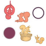 Heartfelt Creations, Oakberry Lane Collection, Cling Stamps & Dies Set Combo, Furry-Tailed Frolic