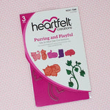 Heartfelt Creations, Purr-fect Posies Collection, Cling Stamps & Dies Set Combo, Purring and Playful