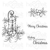 Heartfelt Creations, Festive Christmas Collection, Cling Rubber Stamps & Dies Combo, Christmas Lantern