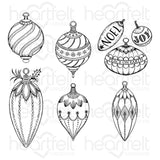 Heartfelt Creations, Holiday Ornament Collection, Cling Rubber Stamps & Dies Combo, Noel Holiday Ornaments