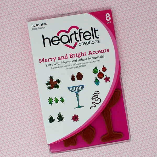 Heartfelt Creations, Merry and Bright Collection, Cling Stamps & Dies Set Combo, Merry and Bright Accents