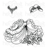 Heartfelt Creations, Floral Fashionista Collection, Cling Stamps & Dies Set Combo, Elements of Fashion