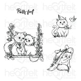 Heartfelt Creations, Purr-fect Posies Collection, Cling Stamps & Dies Set Combo, Purr-fect Playdate