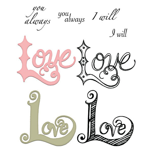 Heartfelt Creations, Classic Love Stamp and Die Combo - Scrapbooking Fairies