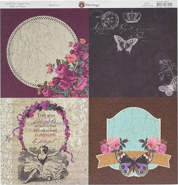Ruby Rock-It, Double-Sided Cardstock 12"X12", Heritage, Quarters