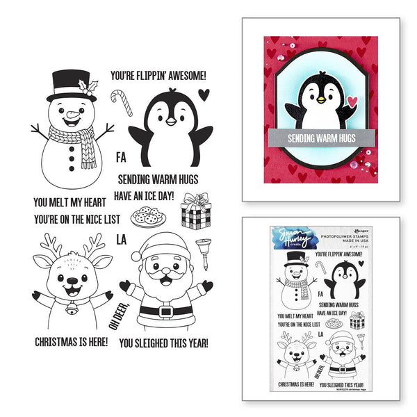 Simon Hurley Create. Clear Stamp Set 6"x9", Christmas Hugs (HUR92278) - Scrapbooking Fairies