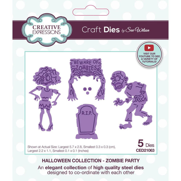 Creative Expressions, Craft Dies By Sue Wilson, Halloween Zombie Party Craft Die