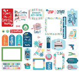 Carta Bella Cardstock Ephemera 34/Pkg, Frames & Tags, Happy Crafting