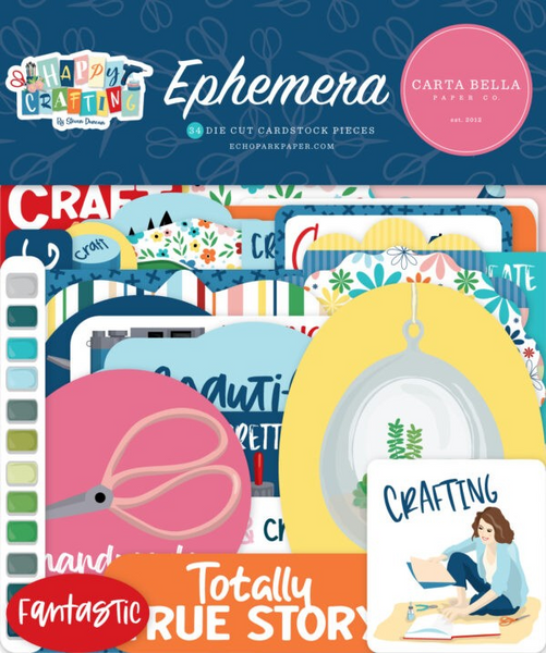 Carta Bella Cardstock Ephemera 33/Pkg Icons, Happy Crafting