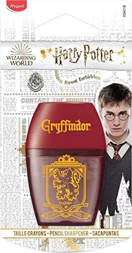 Maped Harry Potter Pencil Sharpener with Reservoir and 1 Hole for Kids, Gryffindor