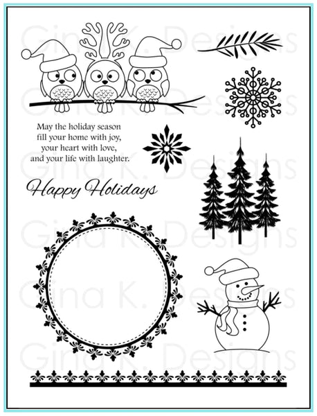 Gina K. Designs, 6" x 8" Clear Stamps, Holiday Season