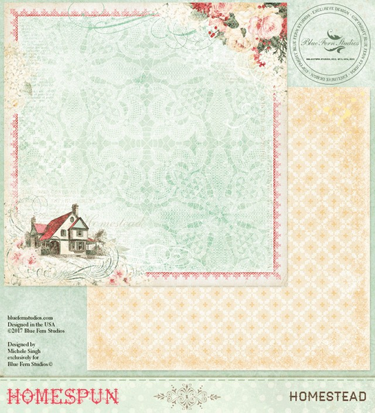 Blue Fern Studios, Homespun, Designed by Michelle Singh - Homestead - Scrapbooking Fairies