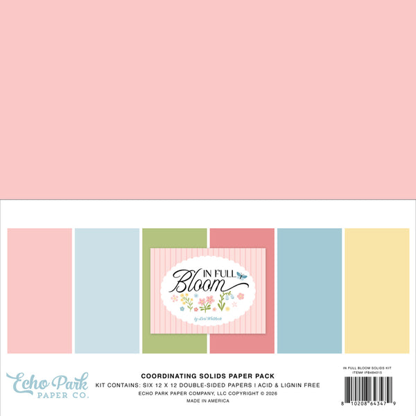 Echo Park Solids Collection Kit 12"X12", In Full Bloom