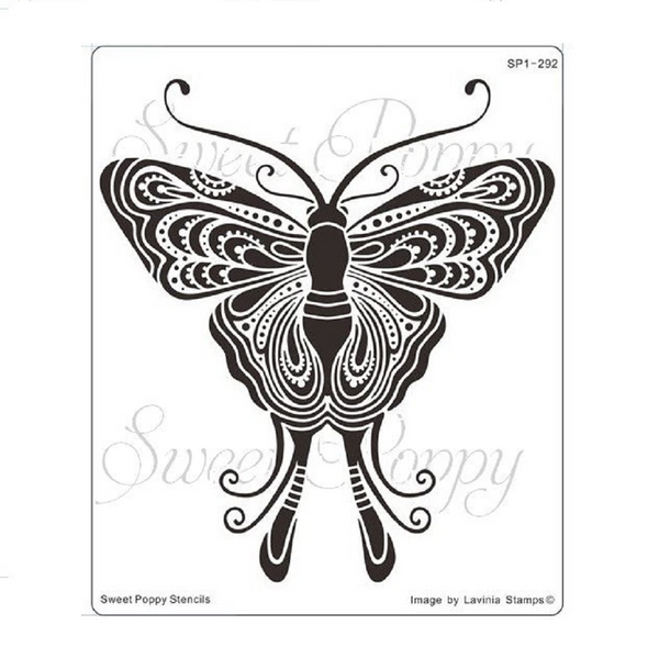 Sweet Poppy Stencil, Indian Moth, Stainless Steel (SP1-292)