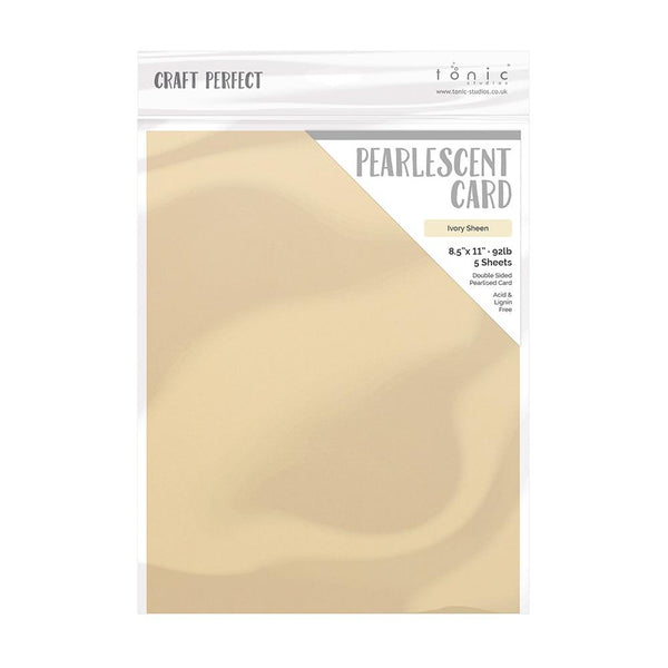 Tonic Studios, Craft Perfect Pearlescent Cardstock 8.5"X11" 5/Pkg, Ivory Sheen