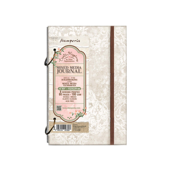 Stamperia, Create Happiness Ring Mixed Media Journal 6"X9", 8 Designs/80 Pages