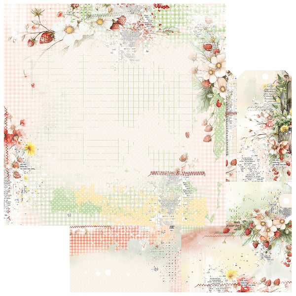 49 And Market, Nature's Haven, Double-Sided Cardstock 12"X12", Berry Delight (JNH-33113)