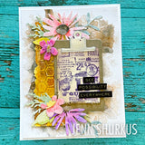 Sizzix 2D Embossing Folder and Thinlits 11/Pkg by Tim Holtz, Vault Side-Order Floristry (#666872)