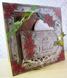 Heartfelt Creations, Sparkling Poinsettia Collection, Cling Stamps Set, Joy to the World