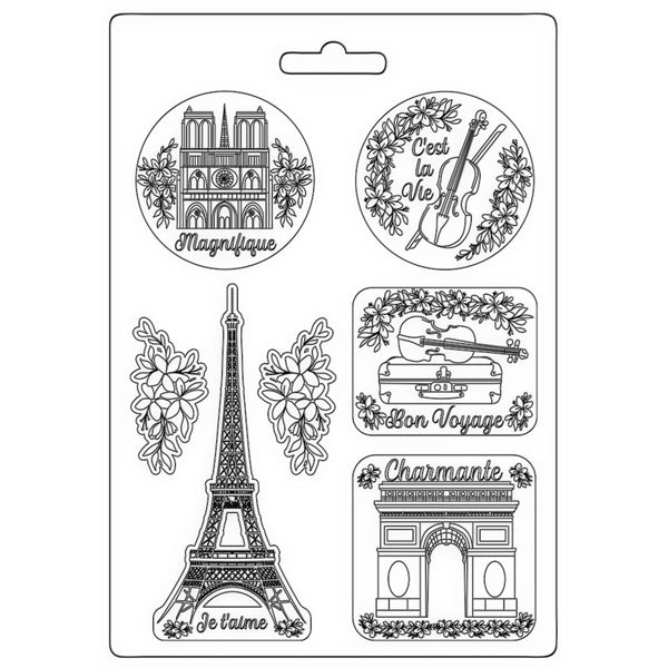 Stamperia Soft Maxi Mould 8.5"X11.5", Oh La La - Tour Eiffel