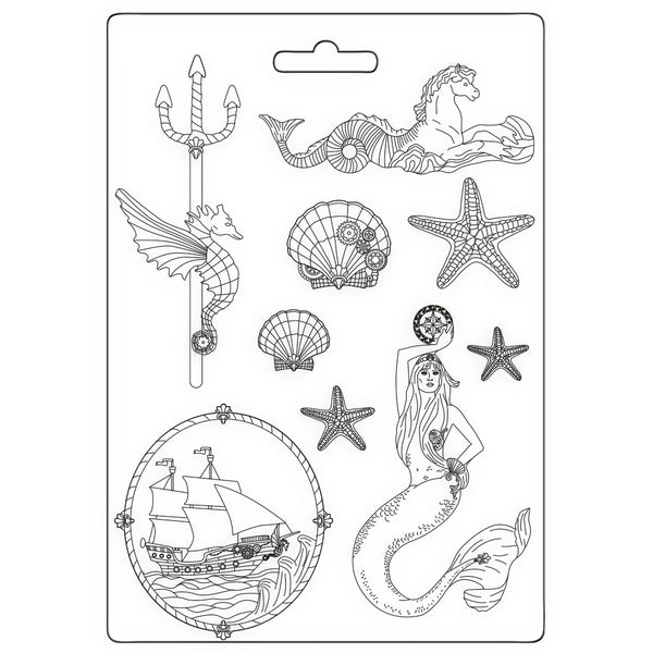 Stamperia Soft Maxi Mould A4, Songs Of The Sea Mermaid