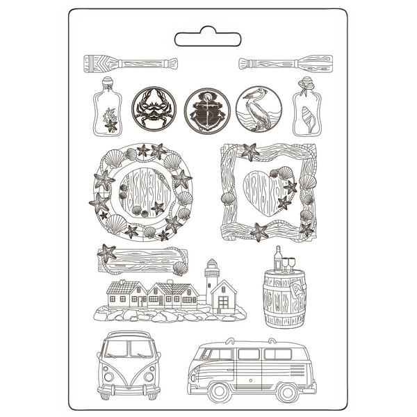 Stamperia Soft Maxi Mould A4, Silent Sea