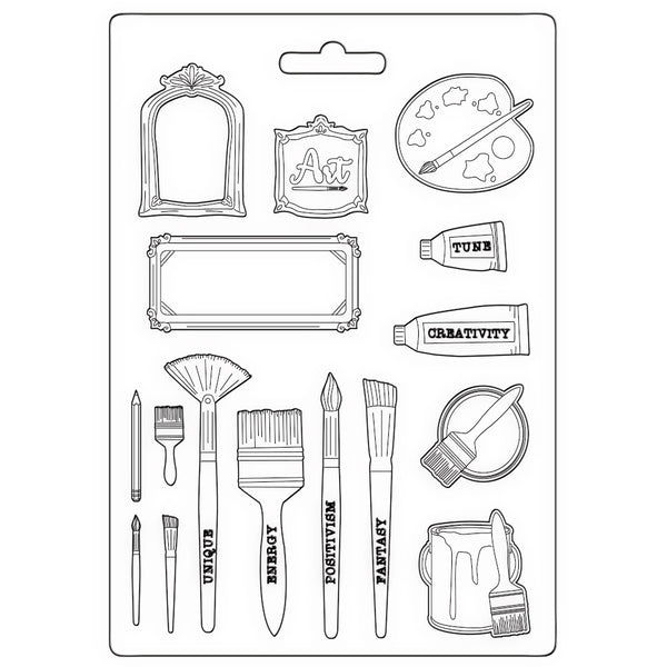 Stamperia Soft Maxi Mould A5, Sunflower Art Brushes