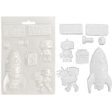 Stamperia, A5 Soft Mould, A New Beginning, Spaceship and Robot (K3PTA5679)
