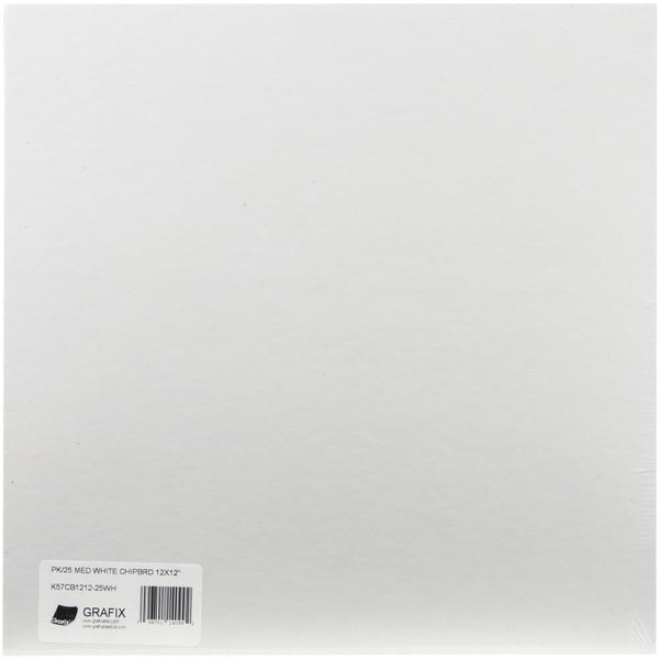 Grafix Medium Weight Chipboard Sheets 12"X12", White/Kraft, 1mm Thickness