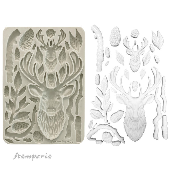 Stamperia, Silicone Mold A5, The Owl's House, Deer (KACMA542)
