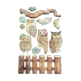 Stamperia, Silicone Mold A5, The Owl's House, Owls and Branch (KACMA585)