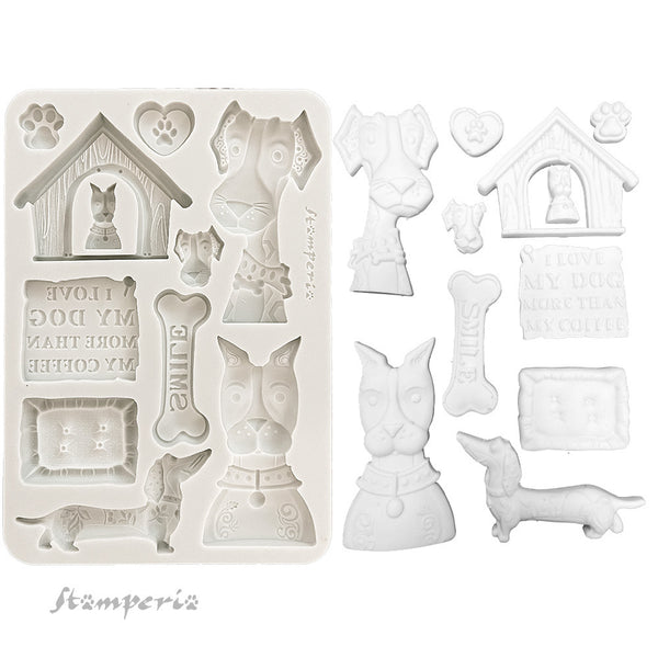 Stamperia Silicone Mold A5, Furry Friends, I Love My Dog