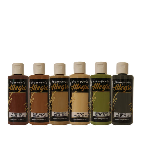 Stamperia Allegro Paint Set 6/Pkg, Coffee and Chocolate (Please see Note)