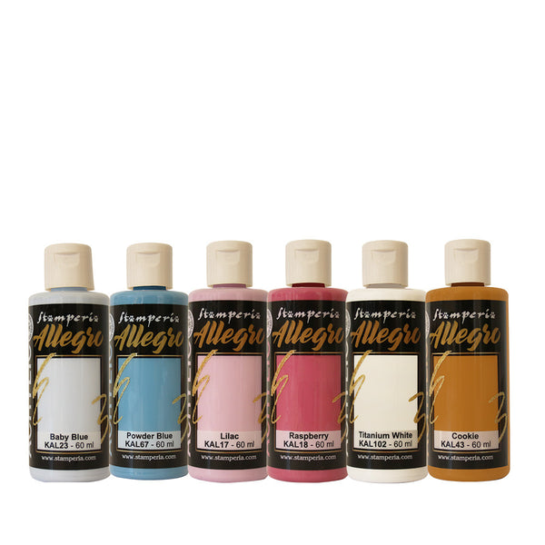 Stamperia Allegro Paint Set 6/Pkg, Create Happiness, Dewdrops (Please see Note)