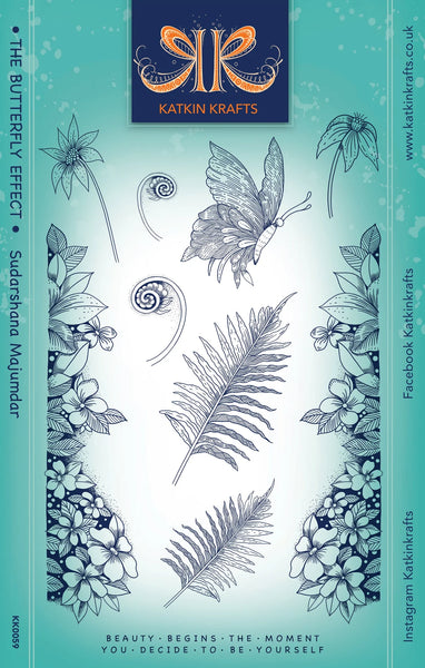 Katkin Krafts, 6"x8" Clear Stamps Set, The Butterfly Effect