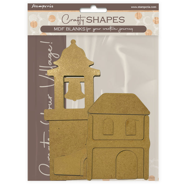 Stamperia, Crafty Shapes, Silent Sea, Bell Tower & Bridge Landscape (KLSM47)
