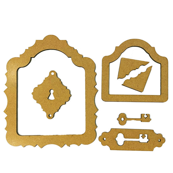 Stamperia, Crafty Shapes, Alice in Christmas, Frame and Key