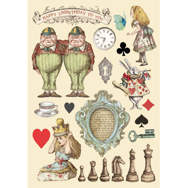 Stamperia A5 Colored Wood Frames, Alice Through the Looking Glass - Chessboard