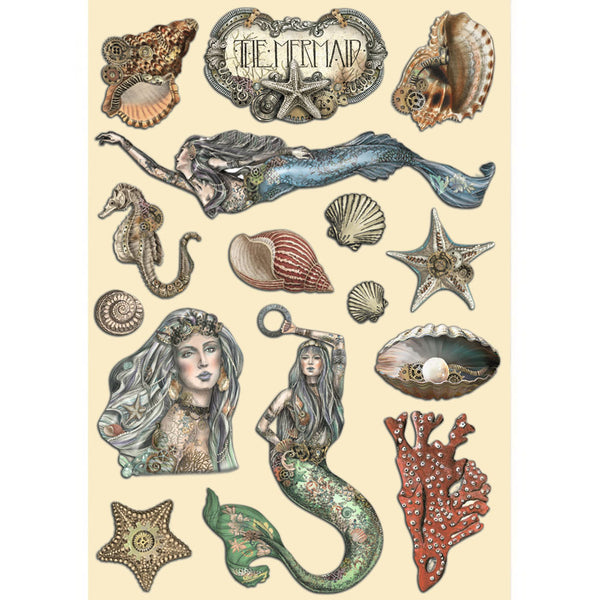 Stamperia, A5 Colored Wooden Shapes, The Mermaid
