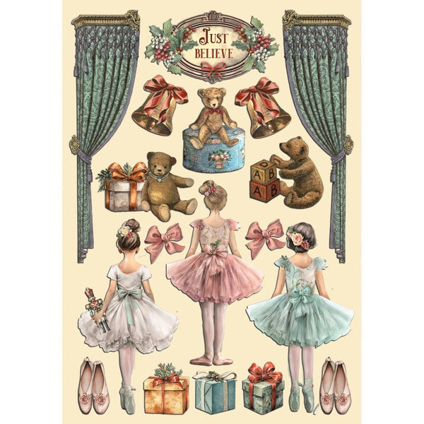 Stamperia Colored Wooden Shapes A5, The Nutcracker, Ballet And Teddy