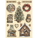 Stamperia, Colored Wooden Shapes A5, The Owl's House (KLSP187)