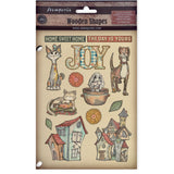 Stamperia, Colored Wooden Shapes A5, Furry Friends