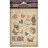 Stamperia, Colored Wooden Shapes A5, Family (KLSP192)