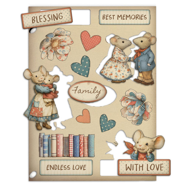 Stamperia, Colored Wooden Shapes A5, Family (KLSP192)