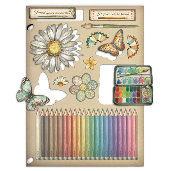 Stamperia, Colored Wooden Shapes A5, Daisy Art (KLSP195)